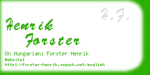 henrik forster business card